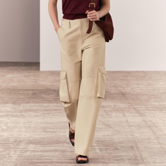 ZARA NWT ZW COLLECTION CARGO PANTS - Picture 2 of 8
